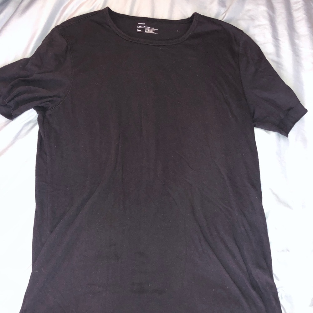 Public Opinion Black Raw Hem Short Sleeve Shirt